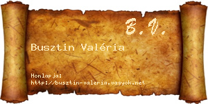 Busztin Valéria névjegykártya